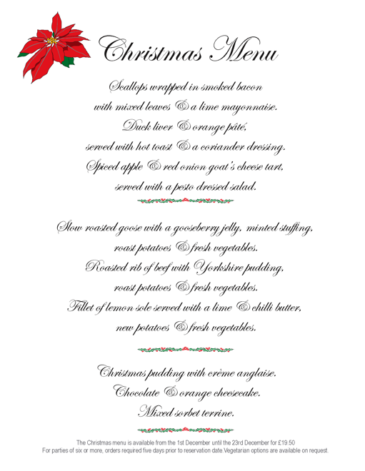 Christmas menu28 Oct 09